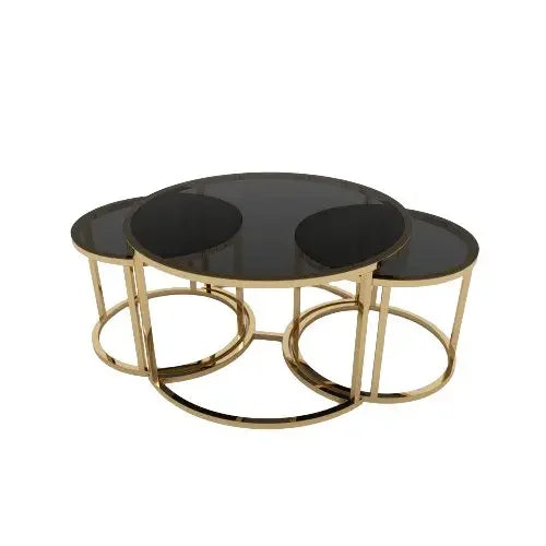 ترابيزة قهوة ثلاثية ستانلس ستيل - RAX23 - Homix