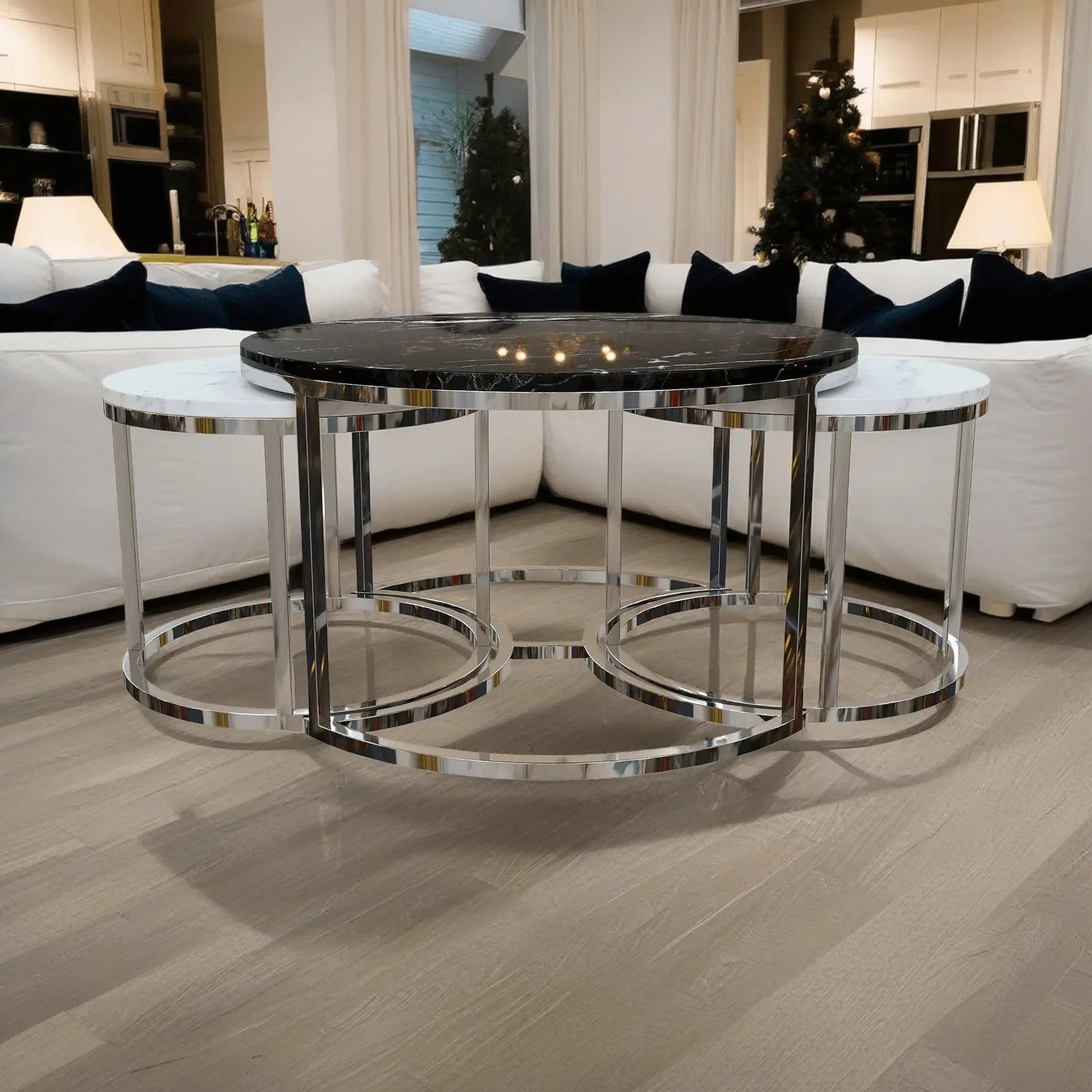 ترابيزة قهوة متداخلة ستانلس ستيل - RAX25 - Homix