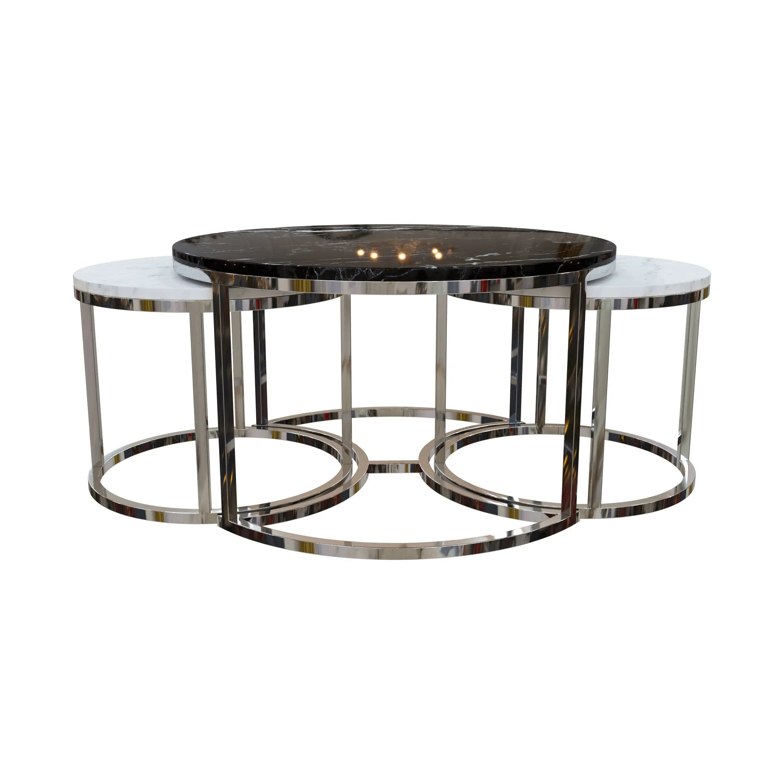 ترابيزة قهوة متداخلة ستانلس ستيل - RAX25 - Homix