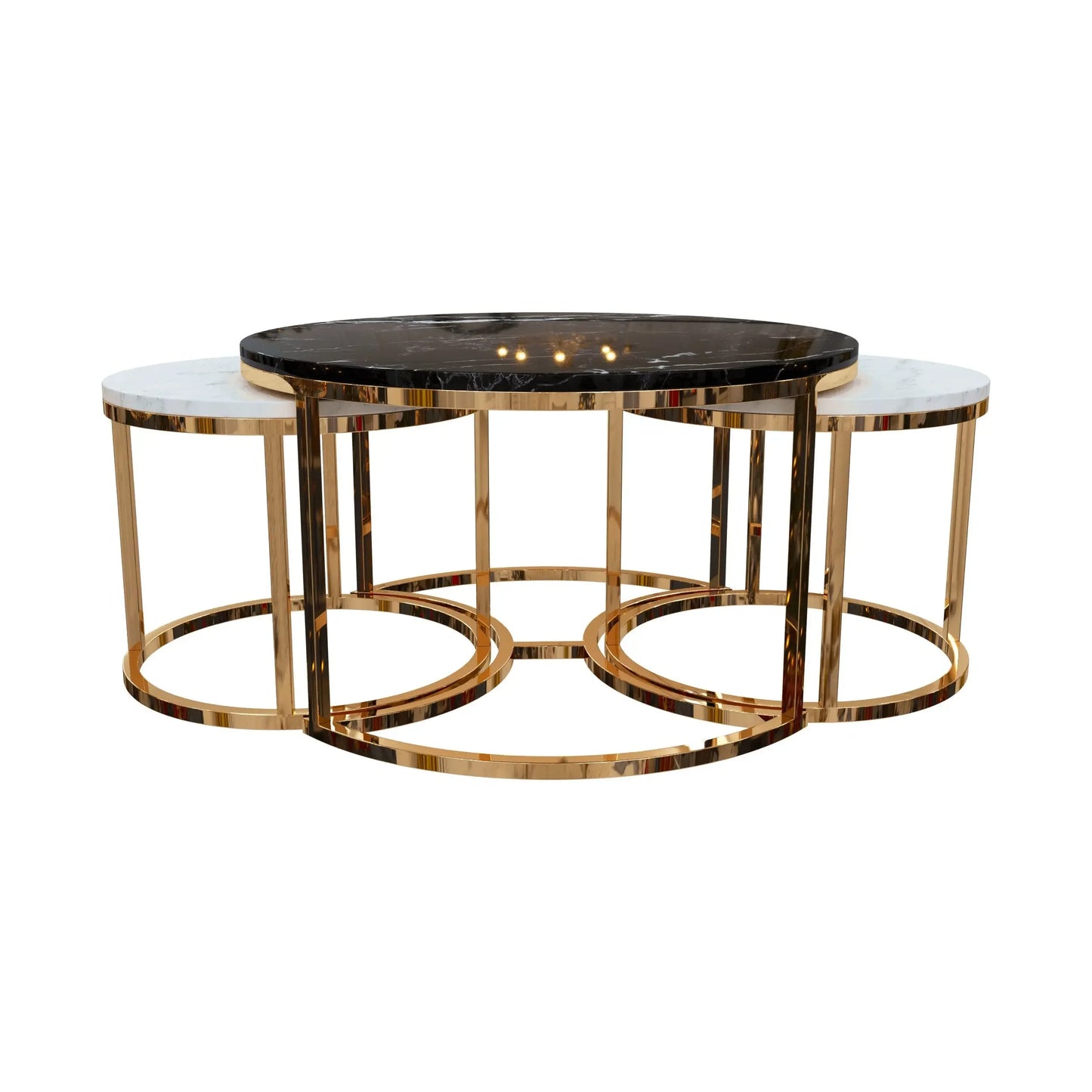 ترابيزة قهوة متداخلة بسطح رخام - RAX26 - Homix