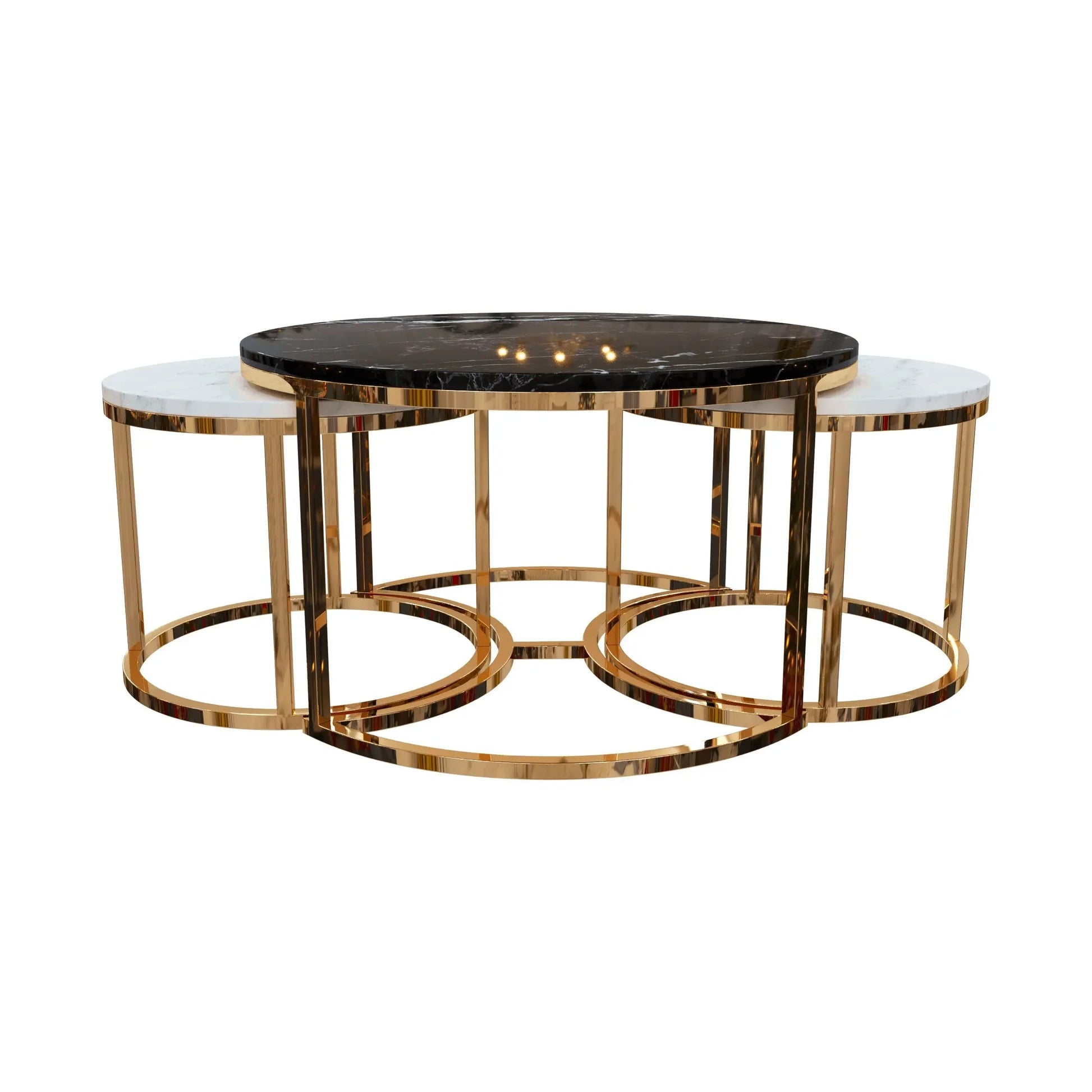 ترابيزة قهوة متداخلة بسطح رخام - RAX26 - Homix