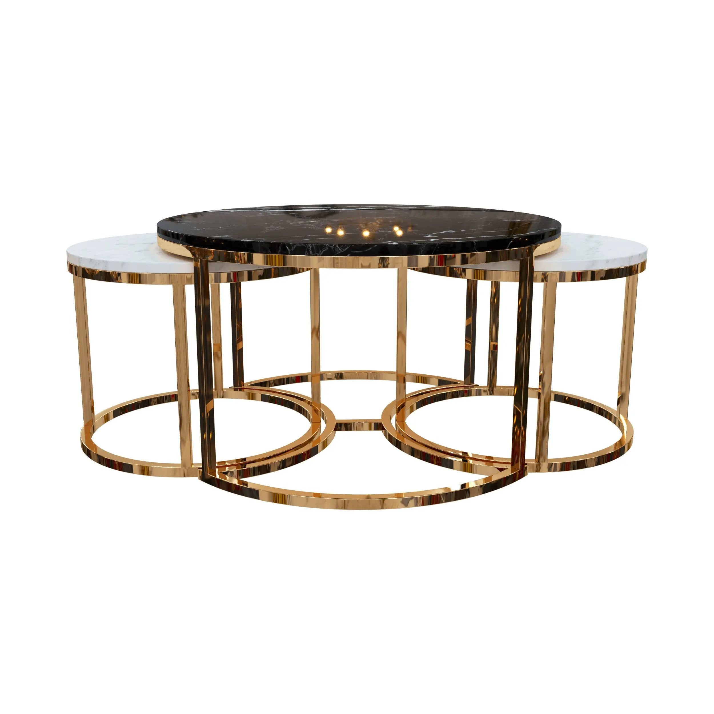 ترابيزة قهوة متداخلة بسطح رخام - RAX26 - Homix