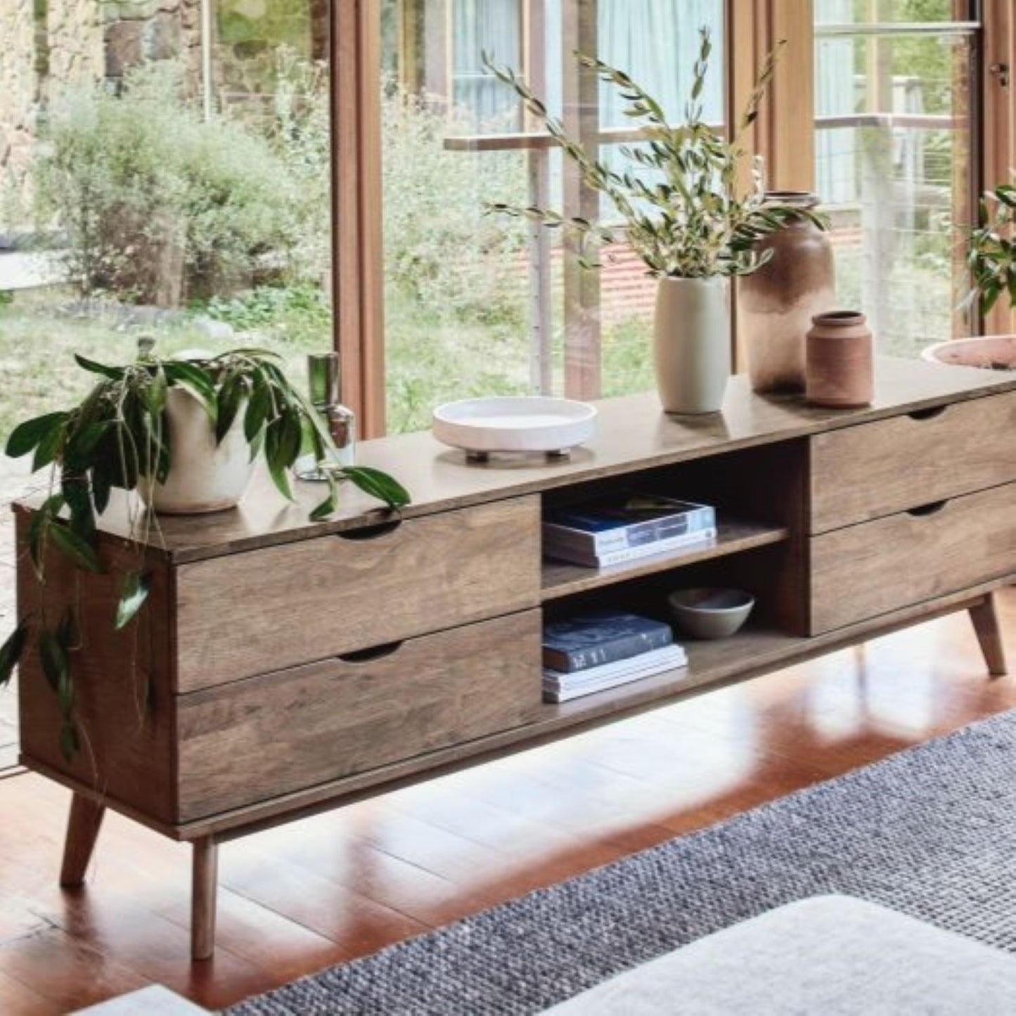 ترابيزة تليفزيون خشب ام دي اف، 140*30*50 سم