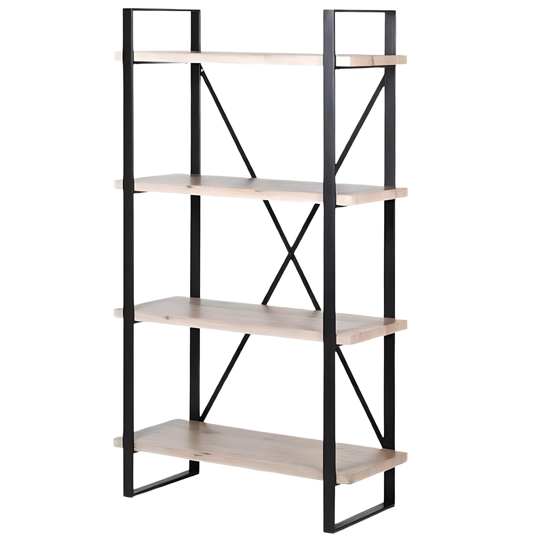 وحدة أرفف معدن و خشب، 120*30*200 سم