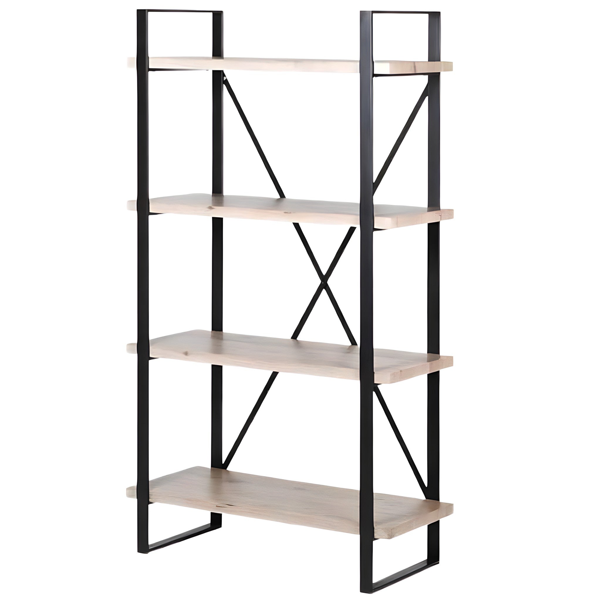 وحدة أرفف معدن و خشب، 120*30*200 سم