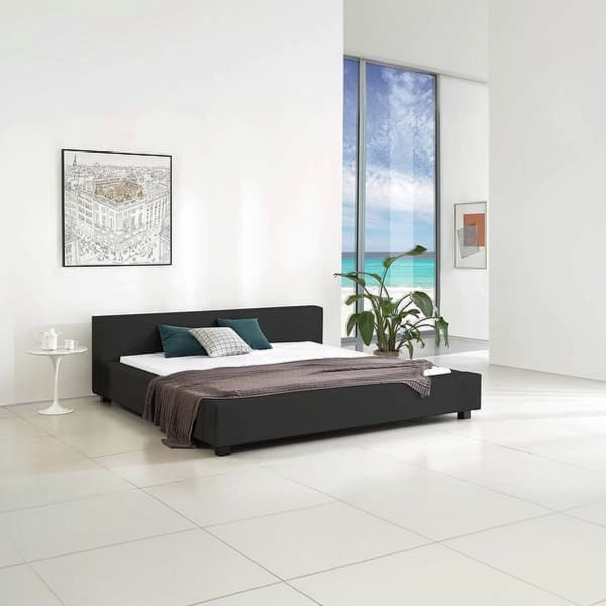 سرير سوبر كينج خشب كونتر وزان، 220*225*120 سم