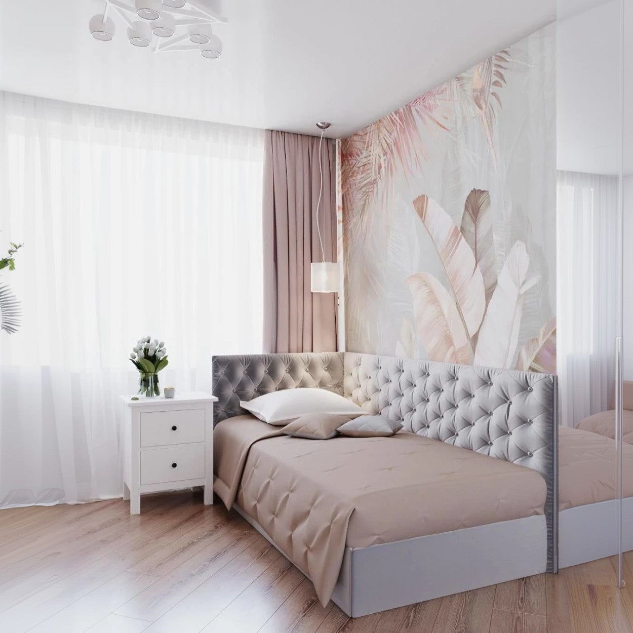 سرير فردي خشب كونتر و زان، 125*205*90 سم