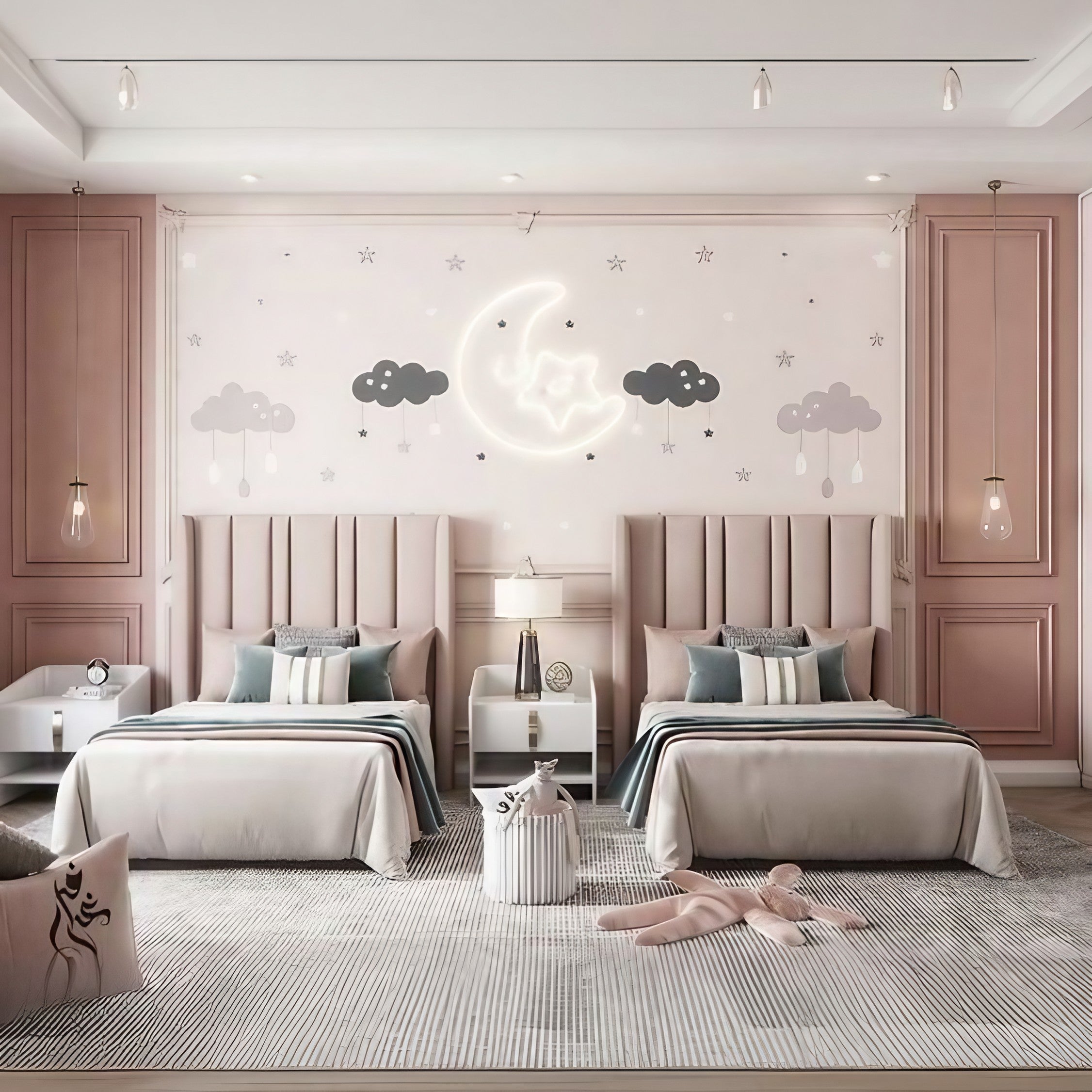 طقم سراير فردي خشب كونتر و زان، 123*205*120 سم - قطعتين