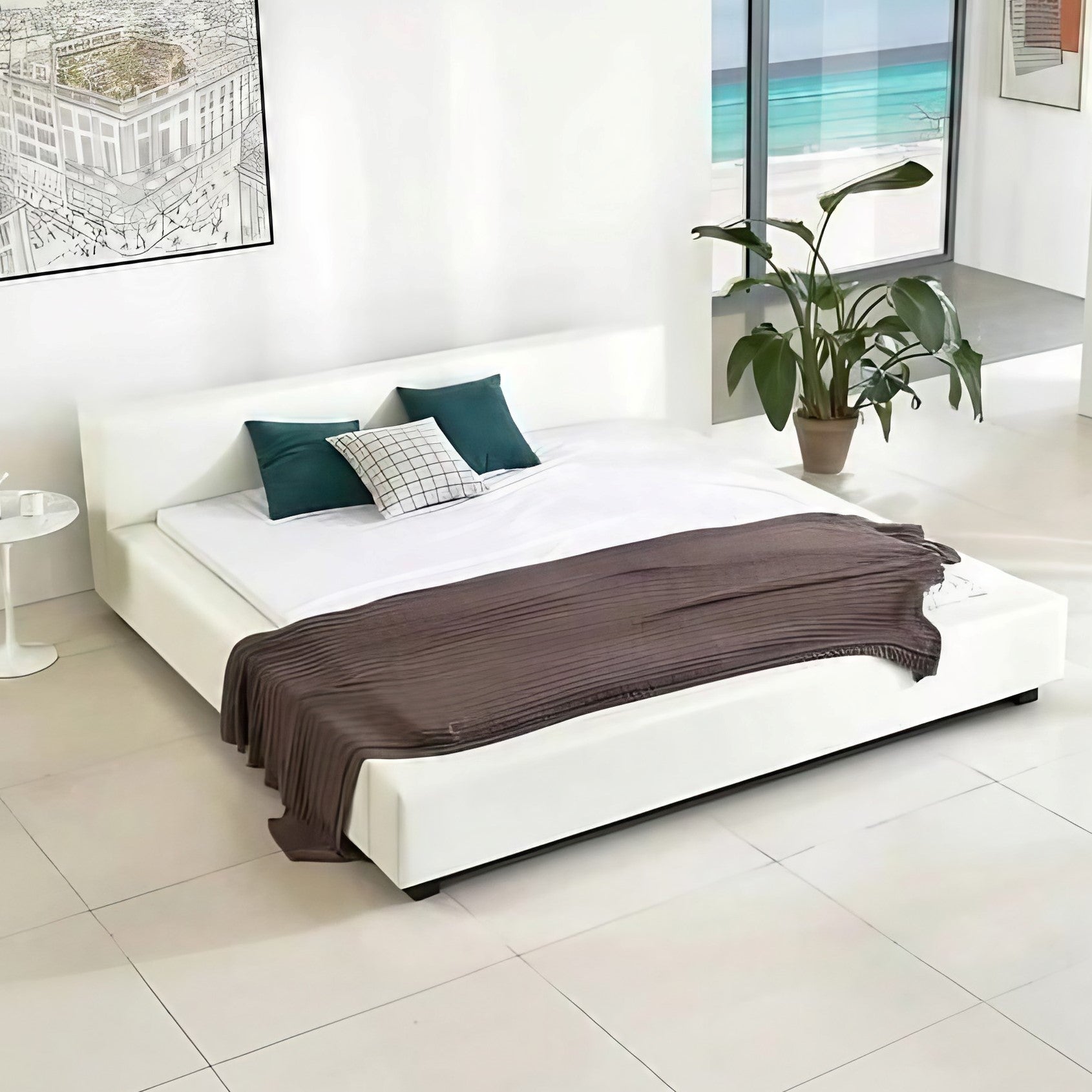 سرير سوبر كينج خشب كونتر و زان، 200*225*120 سم
