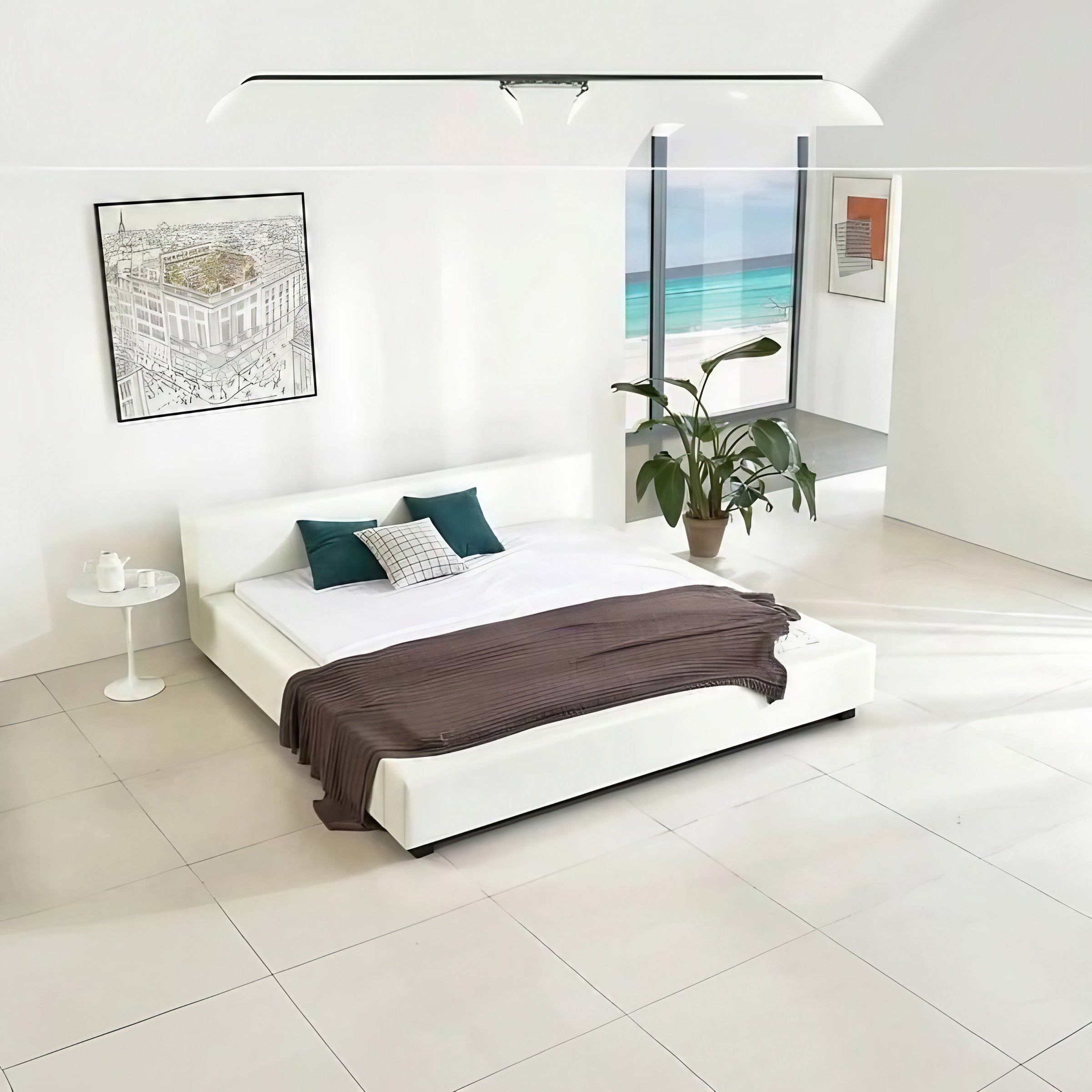 سرير سوبر كينج خشب كونتر و زان، 220*225*120 سم