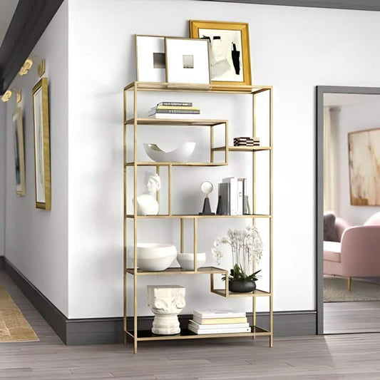 وحدة أرفف ستيل و زجاج، 120*30*200 سم 