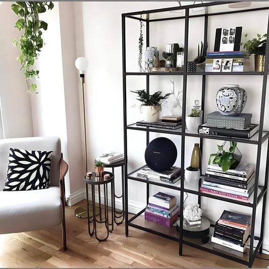 وحدة أرفف ستيل و زجاج، 120*30*200 سم 