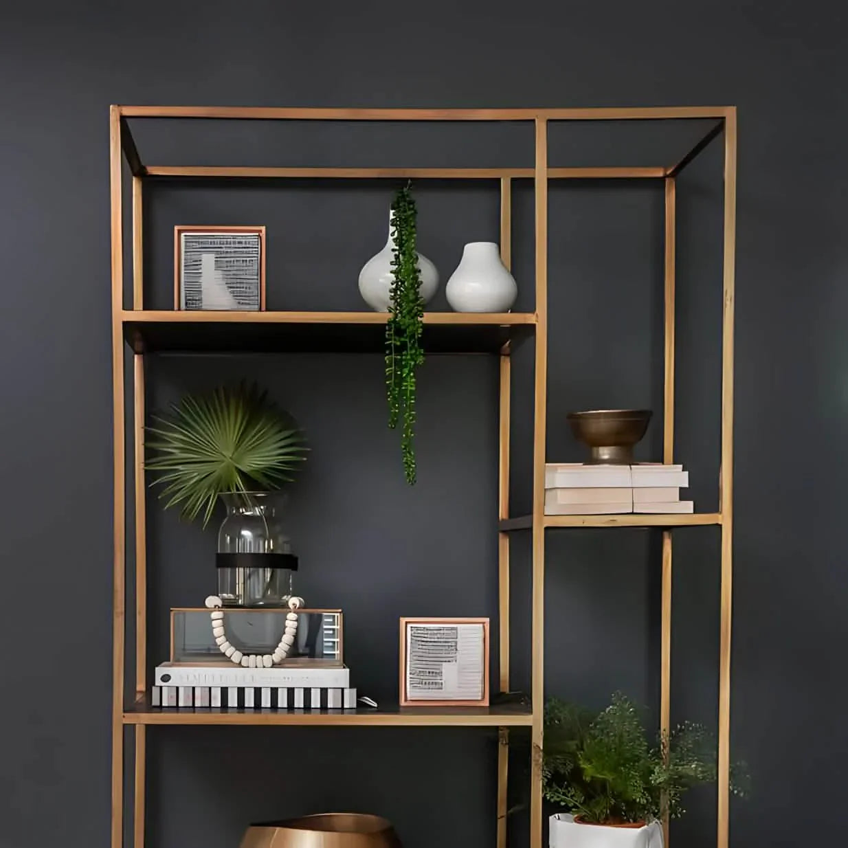 وحدة أرفف ستيل و خشب كونتر، 90*30*200 سم 