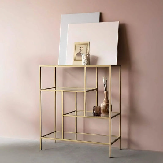 وحدة أرفف ستيل و زجاج، 90*30*120 سم