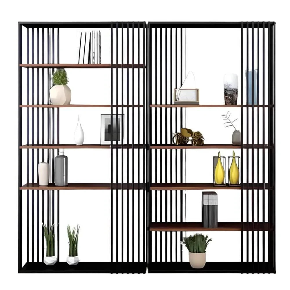 وحدة أرفف ستيل و ام دي اف، 200*30*200 سم