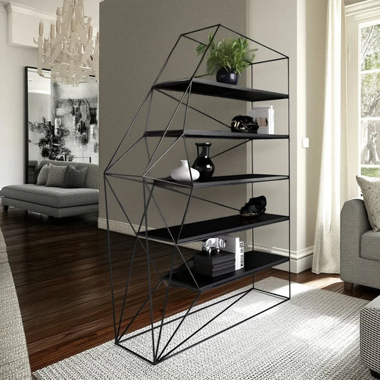 وحدة أرفف ستيل و ام دي اف، 120*30*180 سم 