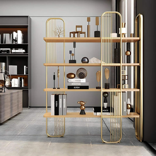 وحدة أرفف ستيل و ام دي اف، 120*30*200 سم 