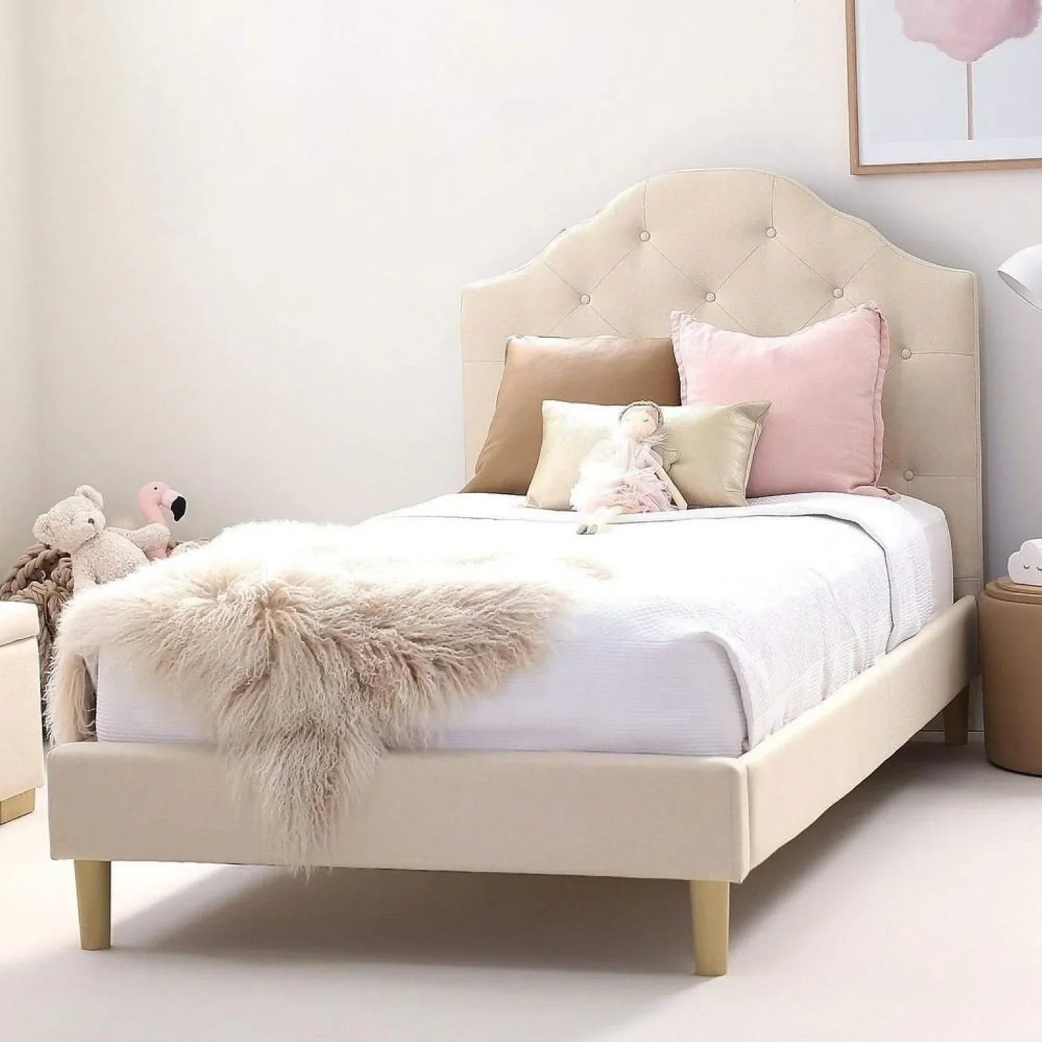 سرير فردي خشب ام دي اف و زان، 120*200*120 سم