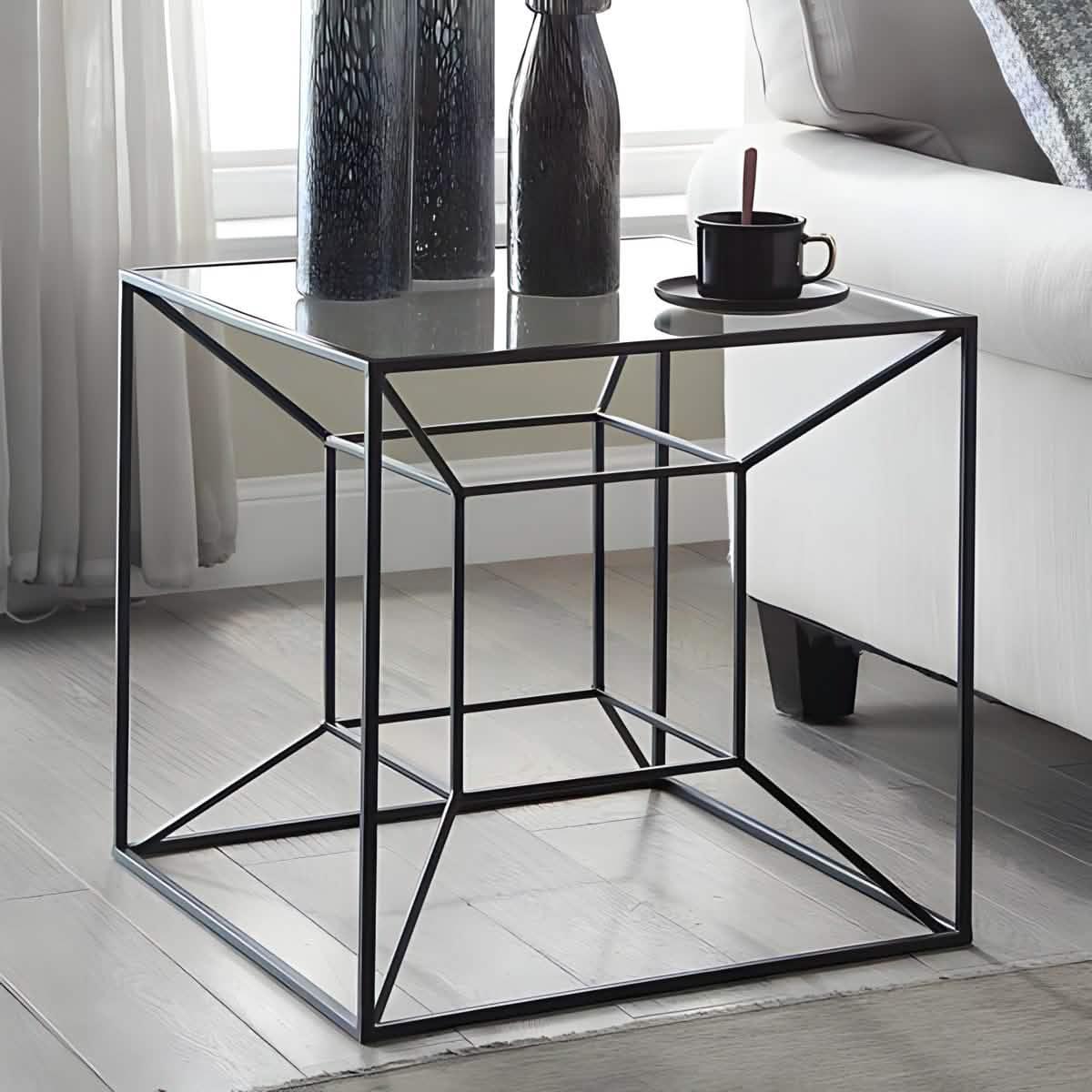 ترابيزة جانبية زجاج 50*50*50 سم - RON67 Royal Iron