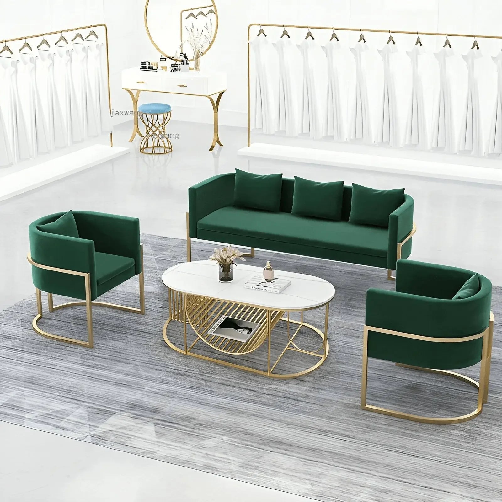 طقم أنتريه مع ترابيزة قهوة معدن، 4 قطع