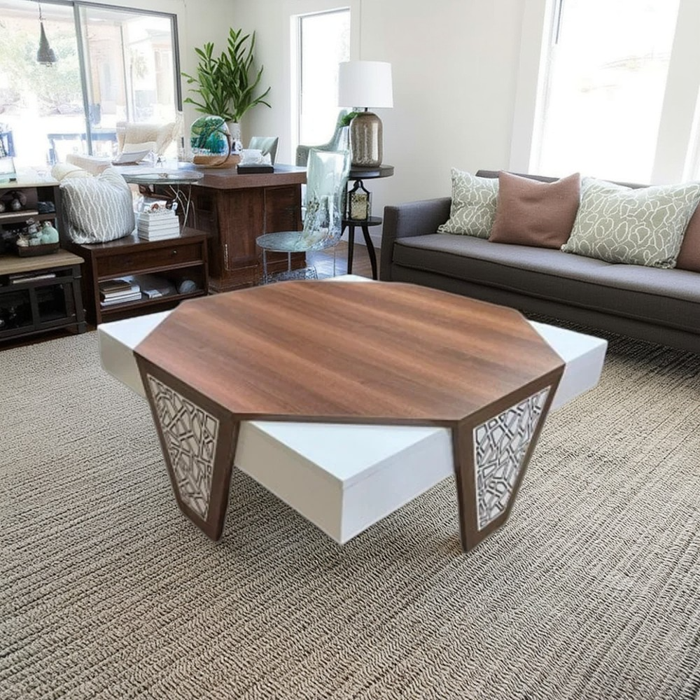 ترابيزة قهوة خشب ام دي اف، 95*95*40 سم