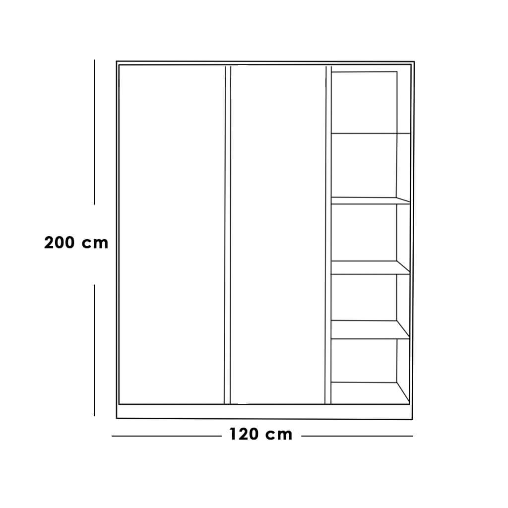 دولاب ام دي اف 120*60*200 سم - TOD43