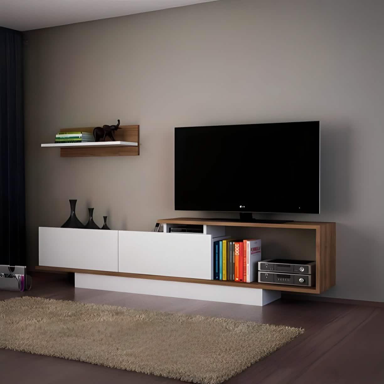 ترابيزة تليفزيون خشب ام دي اف، 180*30*45 سم