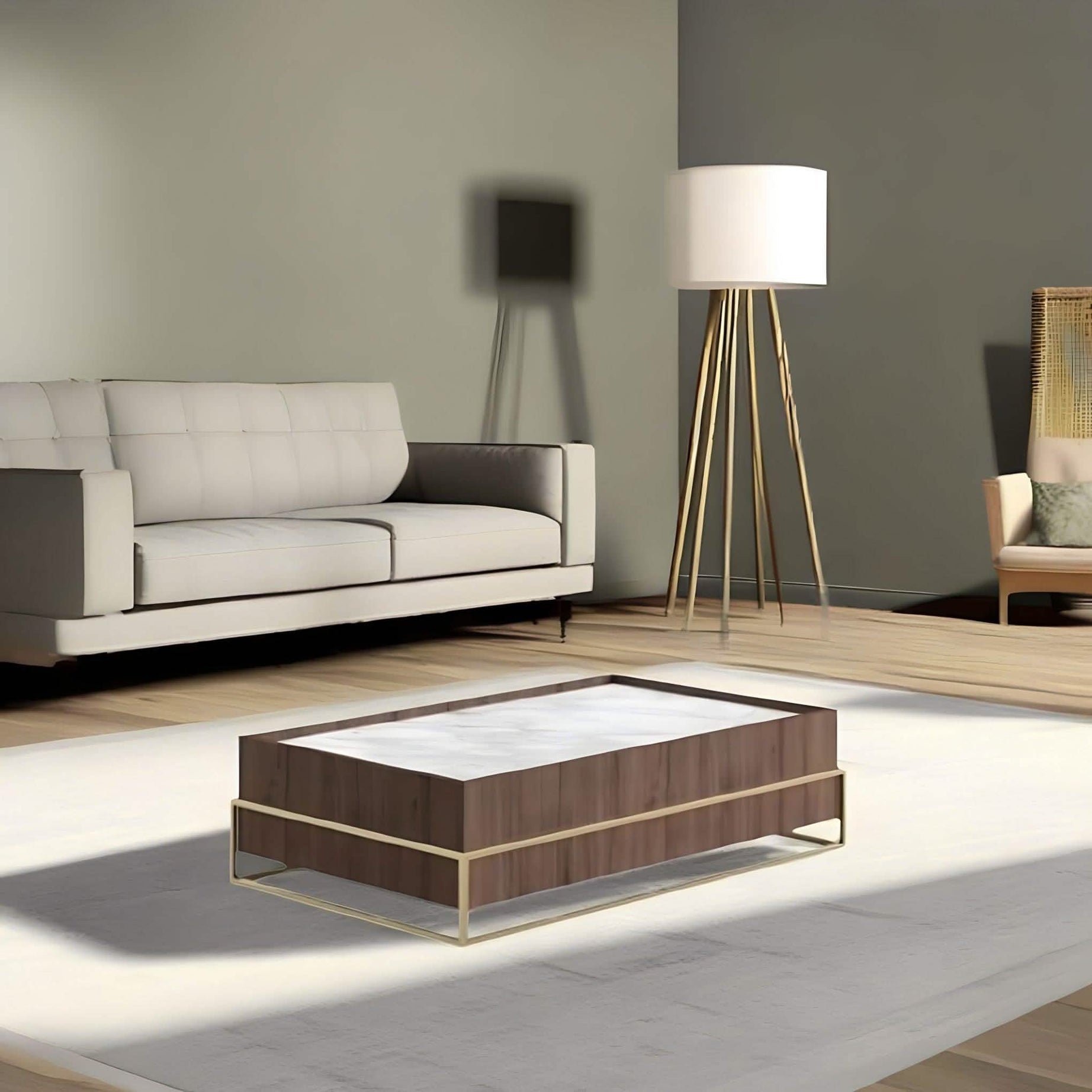 ترابيزة قهوة بني*ذهبي 60*120*45 سم - GAN8 Elegant