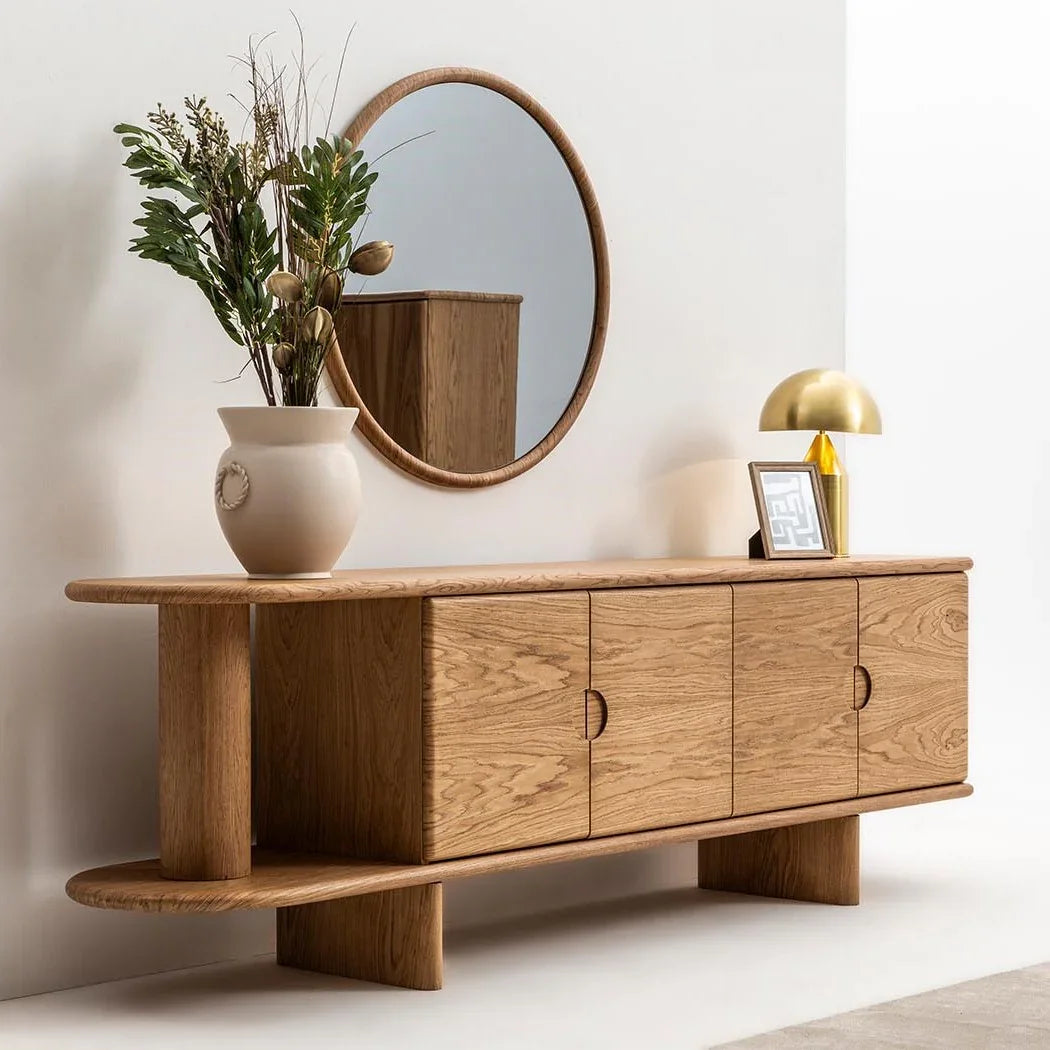 بوفيه خشب زان و كونتر، 210*48*97 سم