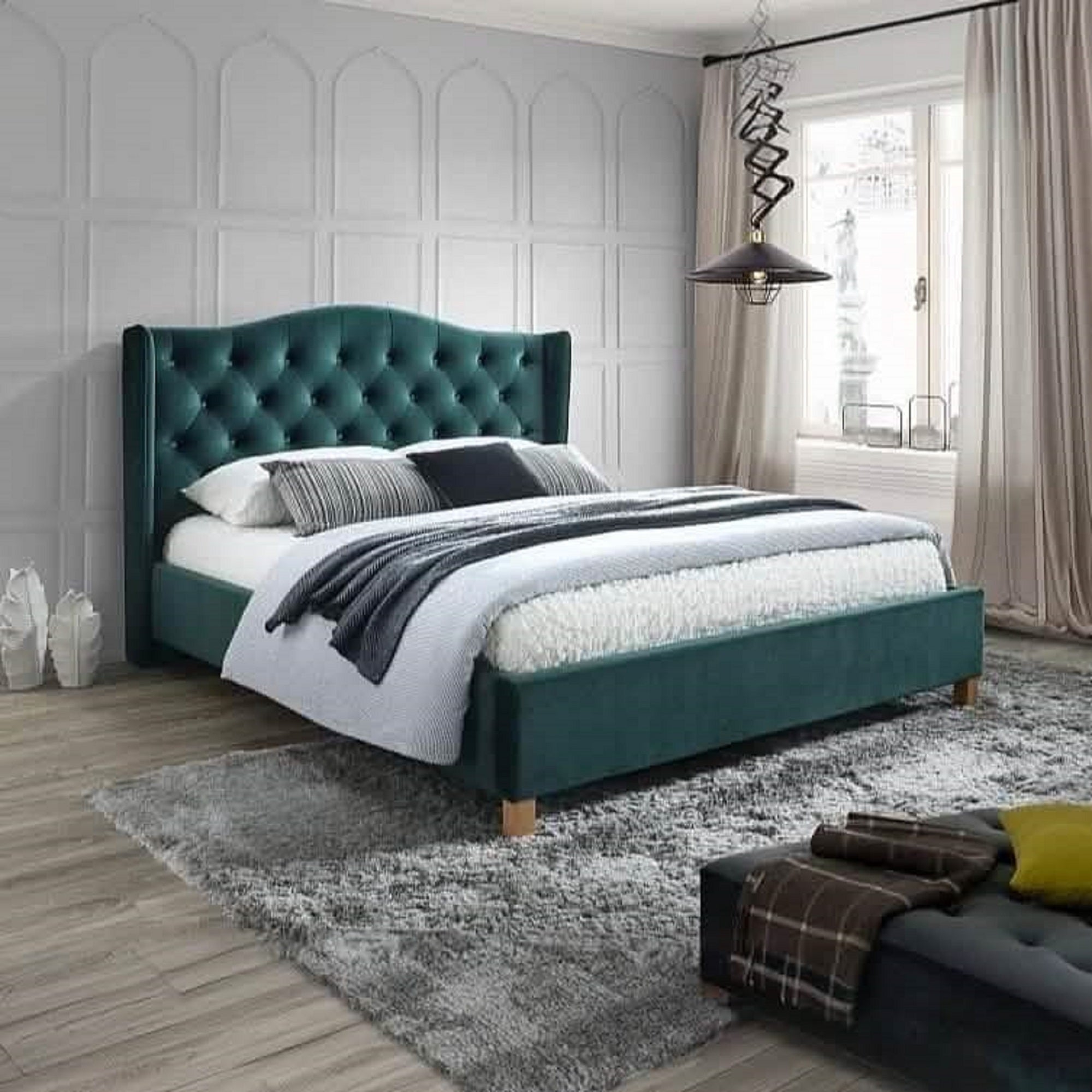 سرير كينج خشب ام دي اف وزان، 160*200*120 سم