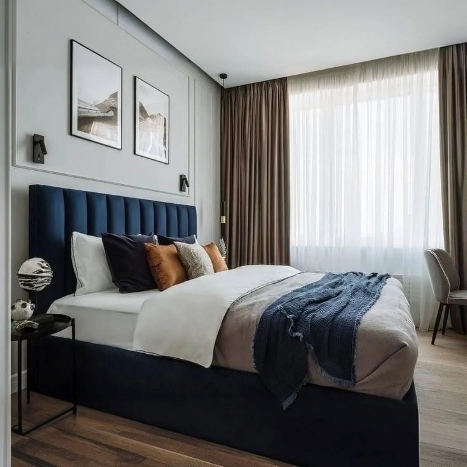 سرير كينج خشب ام دي اف وزان، 160*200*120 سم