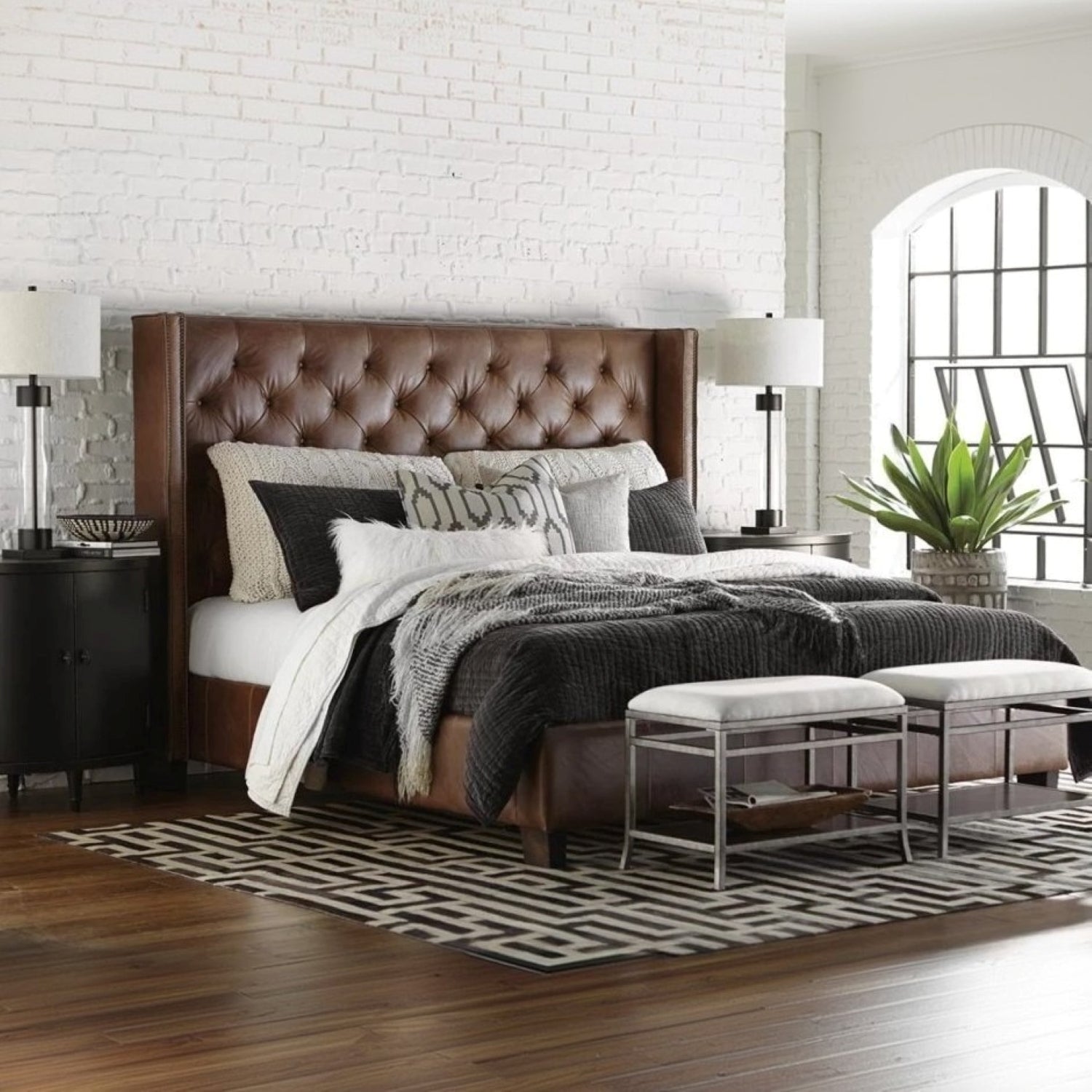 سرير كينج خشب ام دي اف و زان، 160*200*120 سم