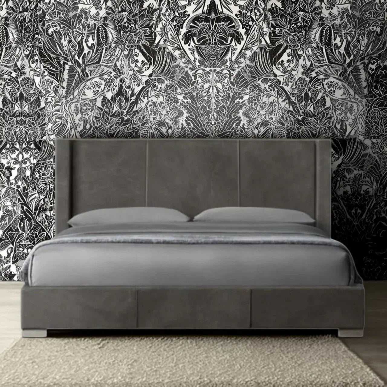 سرير سوبر كينج خشب ام دي اف و زان، 180*200*120 سم