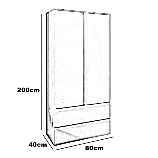 دولاب خشب ام دي اف، 80*40*200 سم