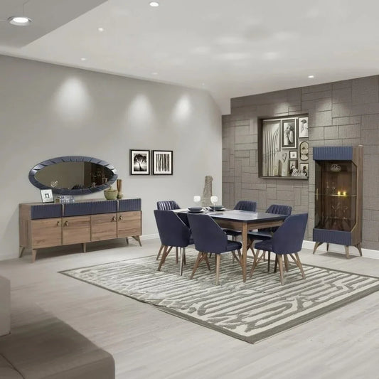 غرفة سفرة ام دي اف، 9 قطع