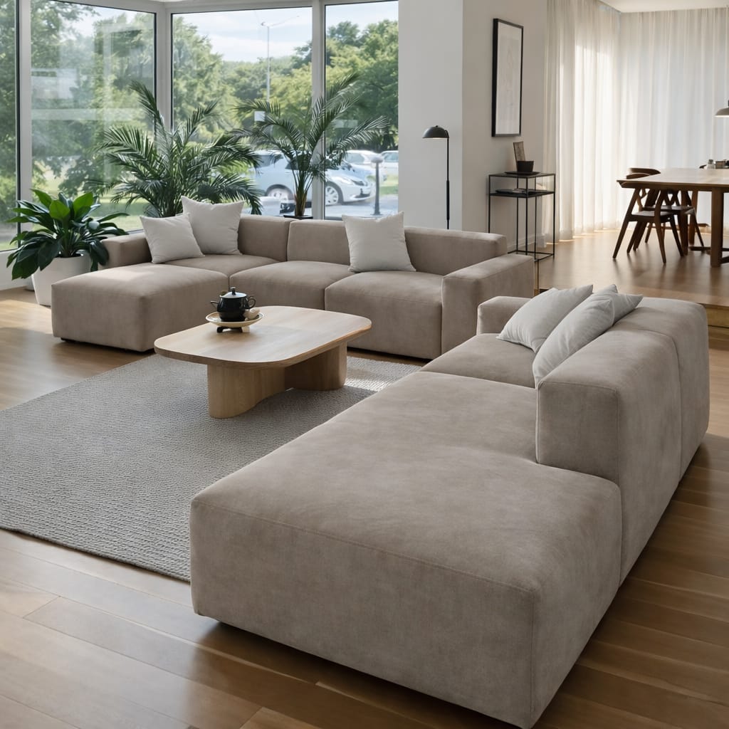 طقم كنب خشب زان، 4 قطع