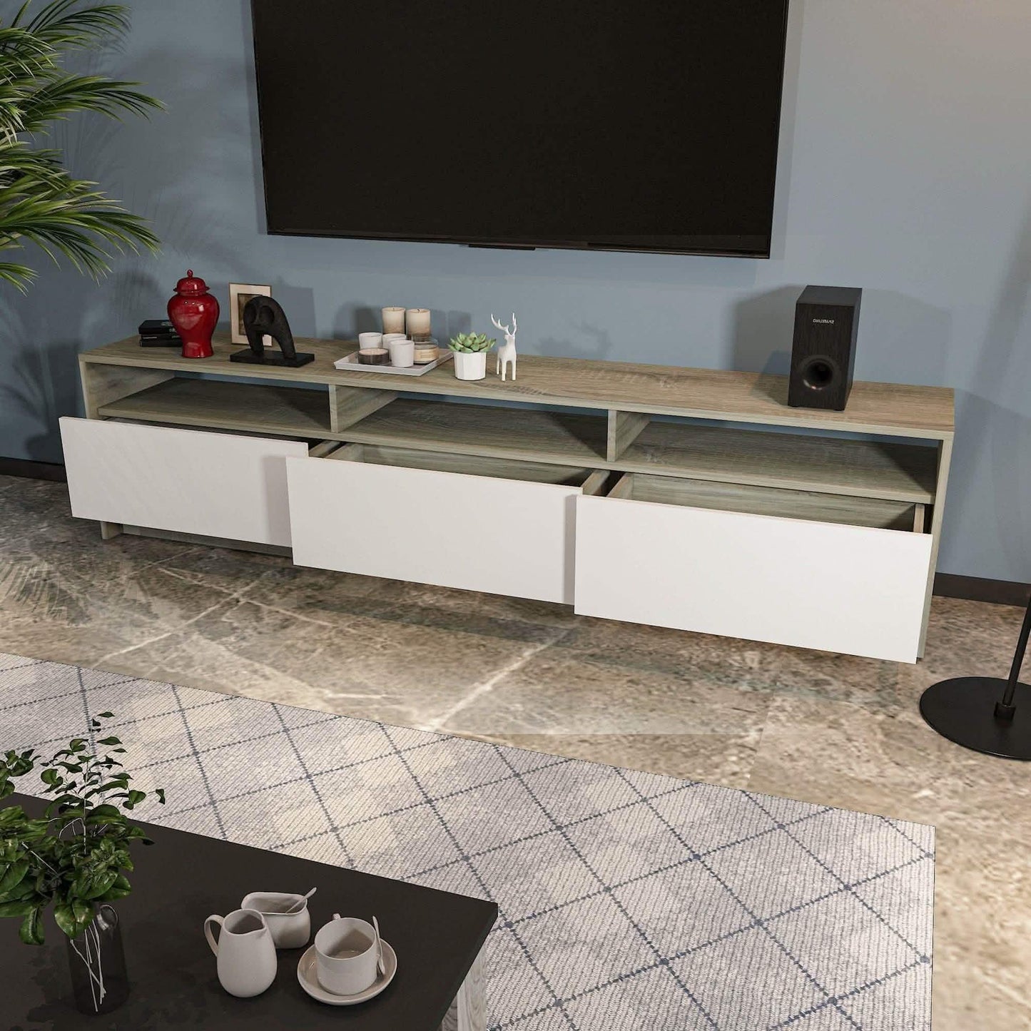 تسوق الأن من هومكس  ترابيزة تليفزيون متعددة الأدراج - ZAT26 بأفضل سعر وأفضل جودة 