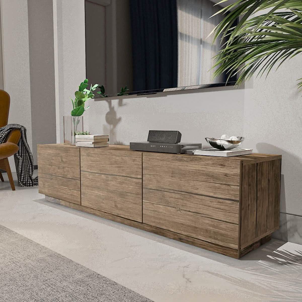 ترابيزة تليفزيون ام دي اف، 160*37*40 سم