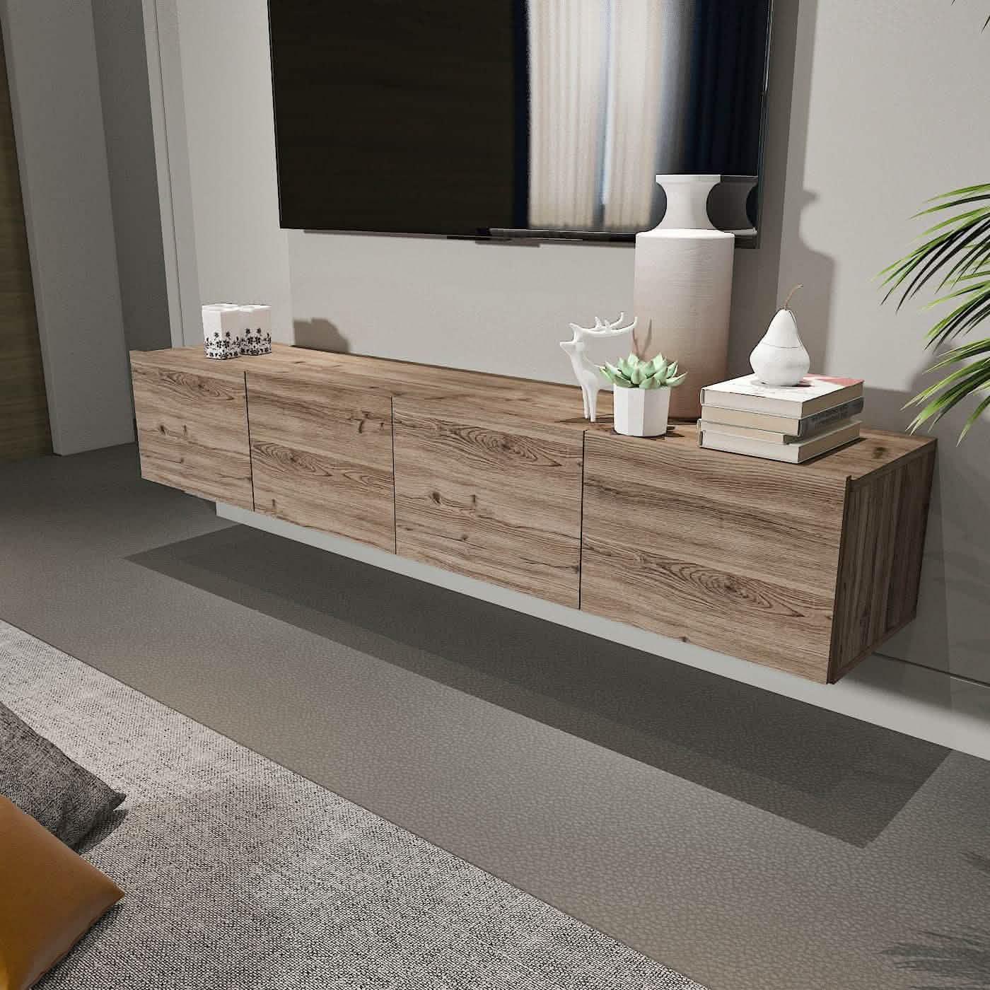 تسوق الأن من هومكس  ترابيزة تليفزيون معلقة خشبي - ZAT29 بأفضل سعر وأفضل جودة 