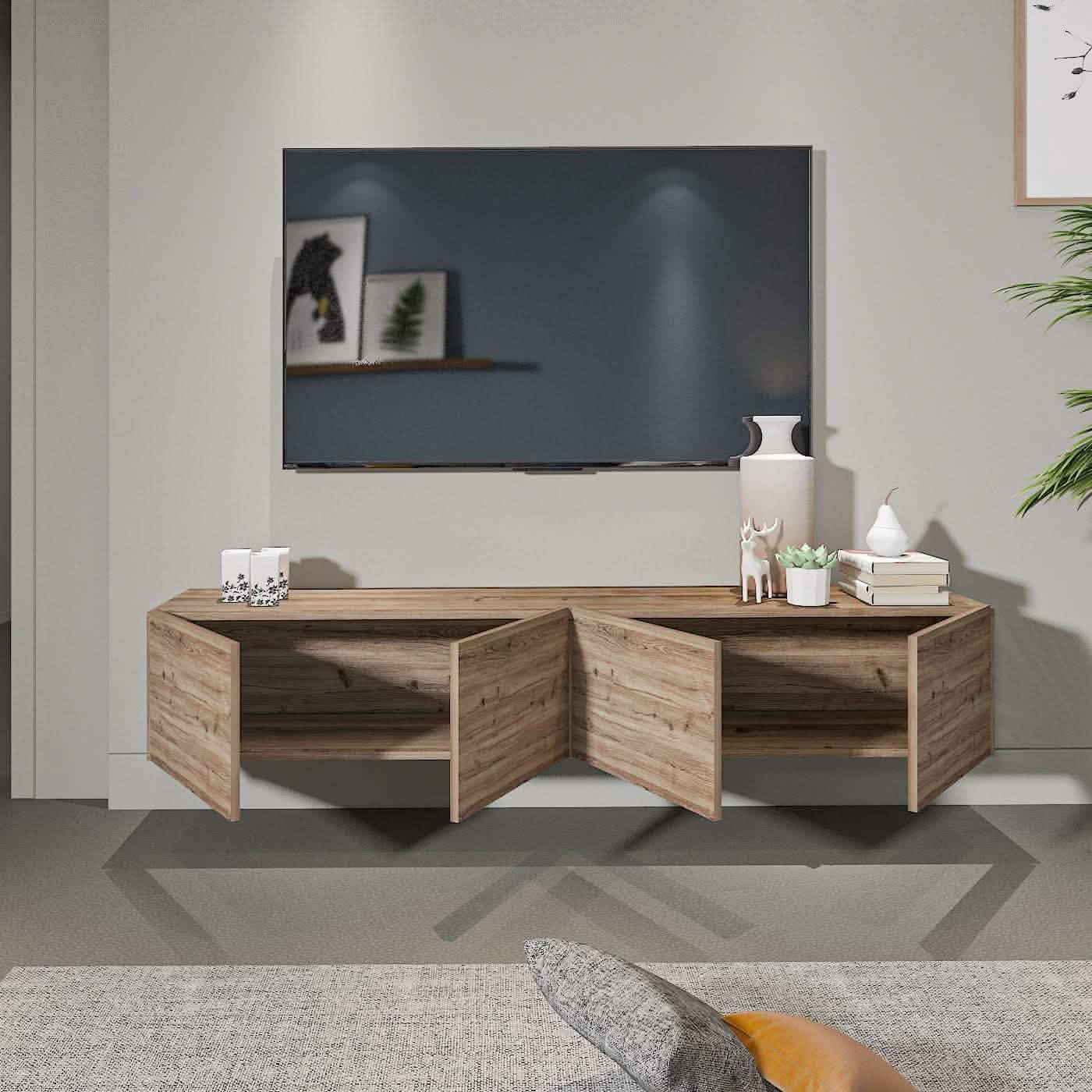 تسوق الأن من هومكس  ترابيزة تليفزيون معلقة خشبي - ZAT29 بأفضل سعر وأفضل جودة 