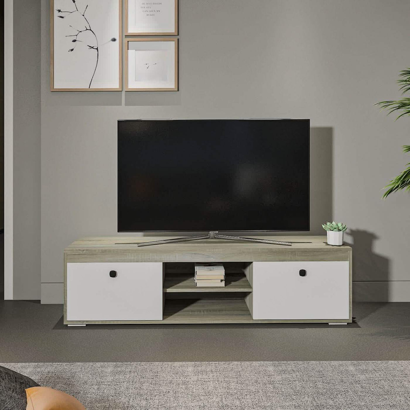 ترابيزة تليفزيون ام دي اف، 160*35*44 سم