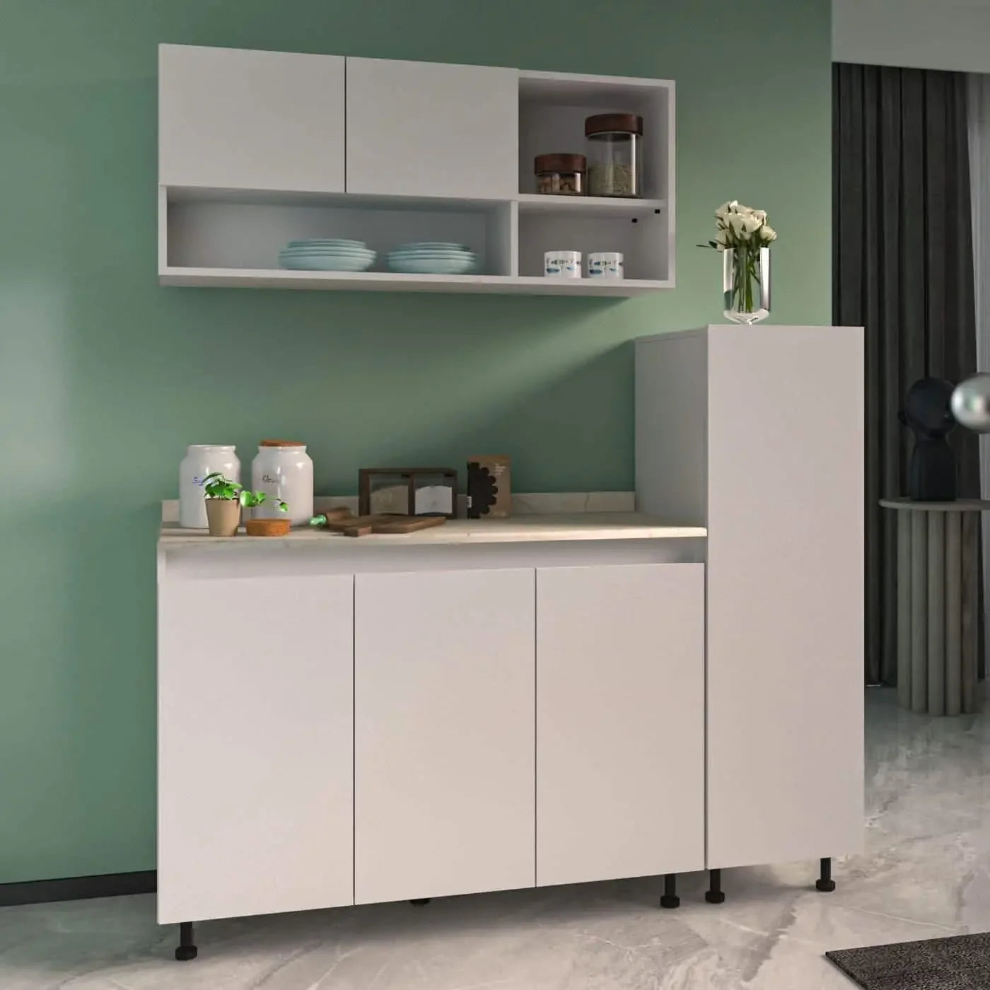 مطبخ خشب ام دي اف، 3 قطع