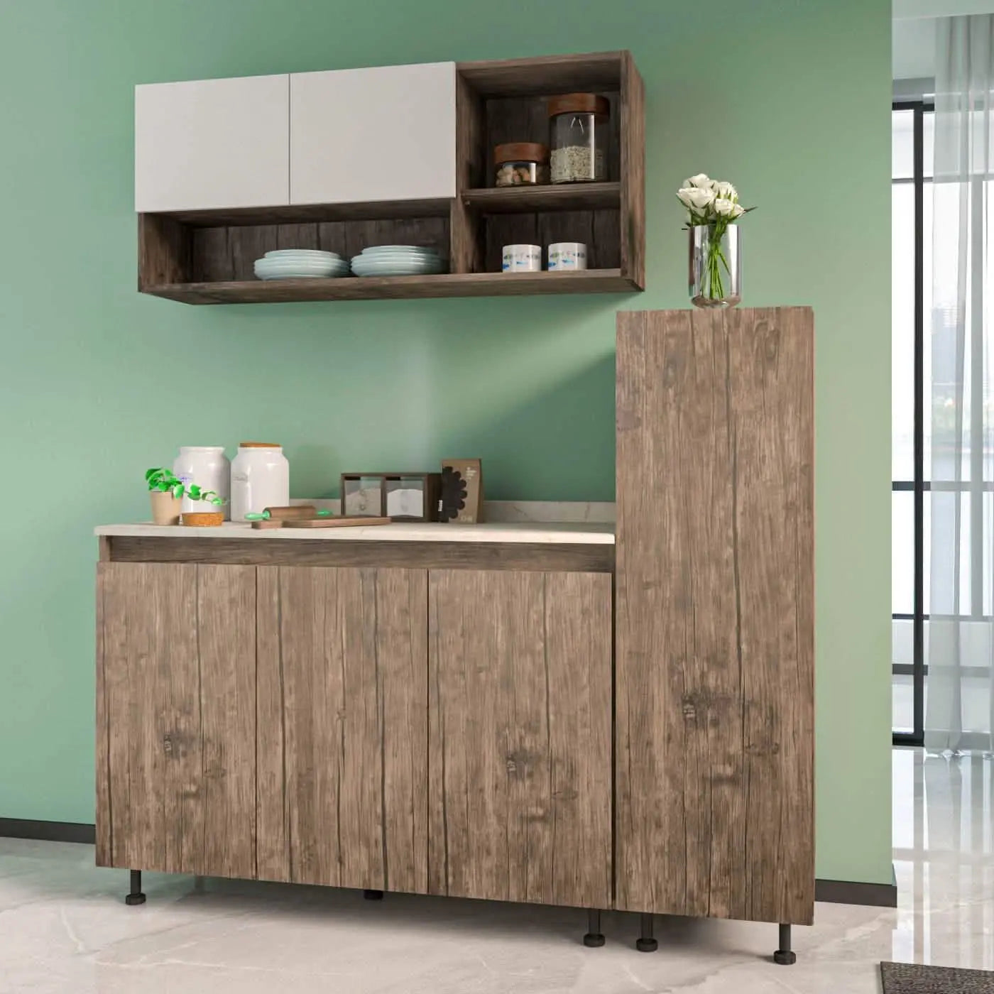 مطبخ خشب ام دي اف، 3 قطع