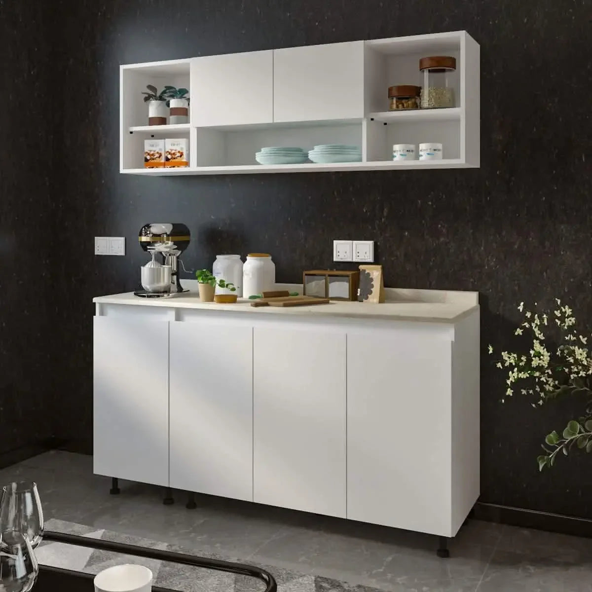 مطبخ خشب ام دي اف، قطعتين