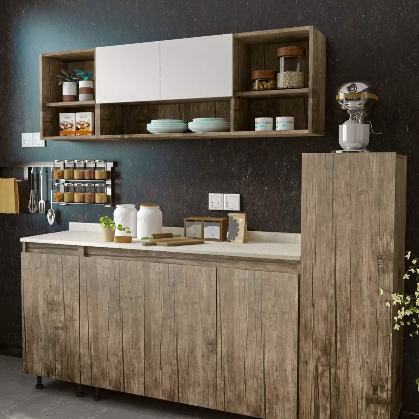 مطبخ ام دي اف، 3 قطع