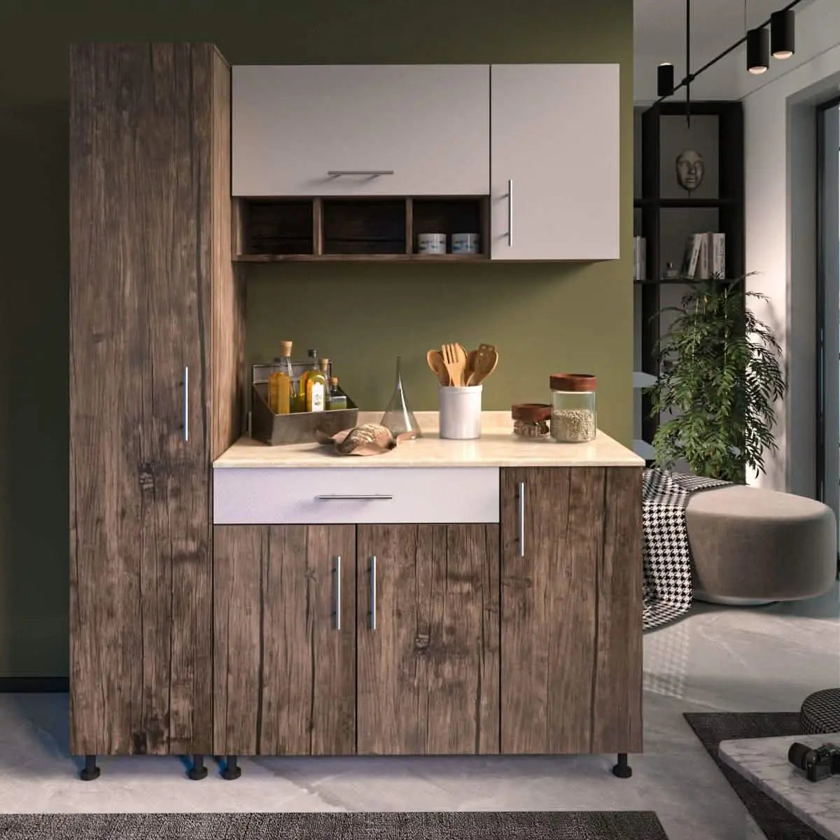 مطبخ خشب ام دي اف، 3 قطع