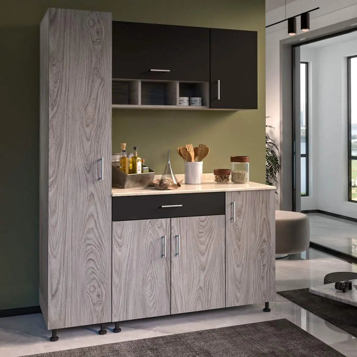 مطبخ خشب ام دي اف، 3 قطع