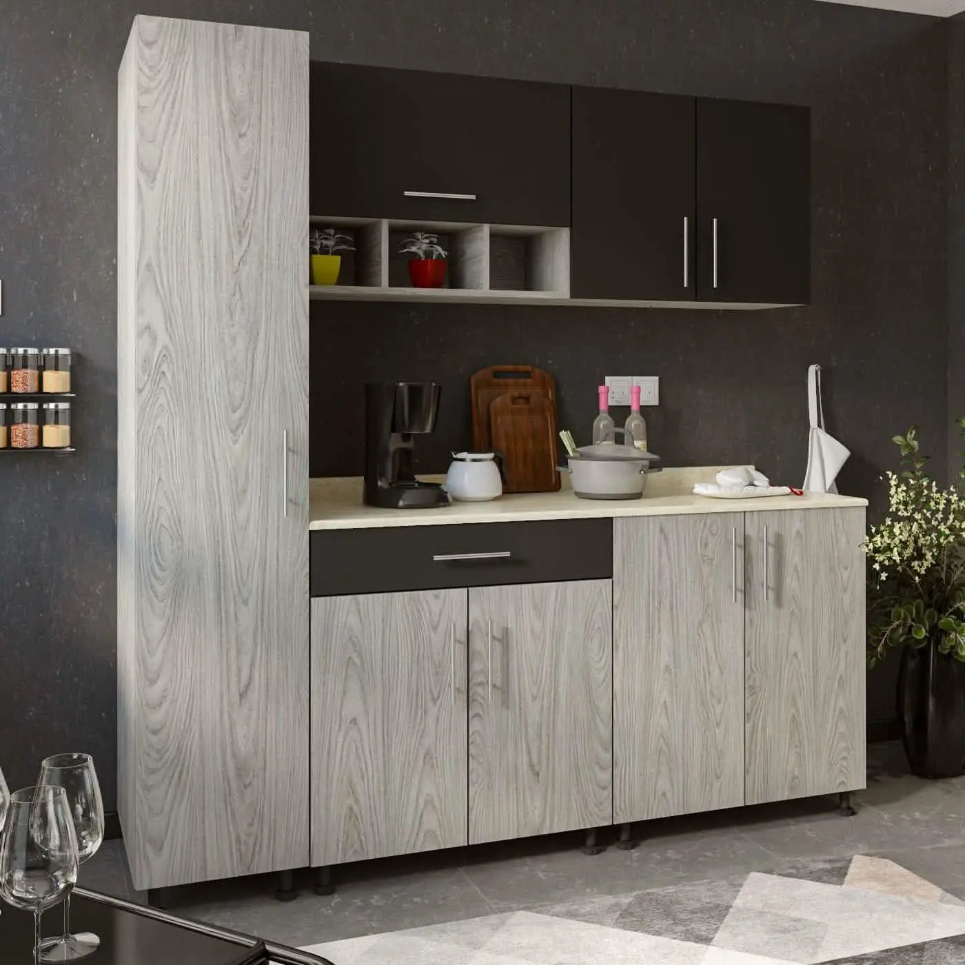 مطبخ خشب ام دي اف، 3 قطع