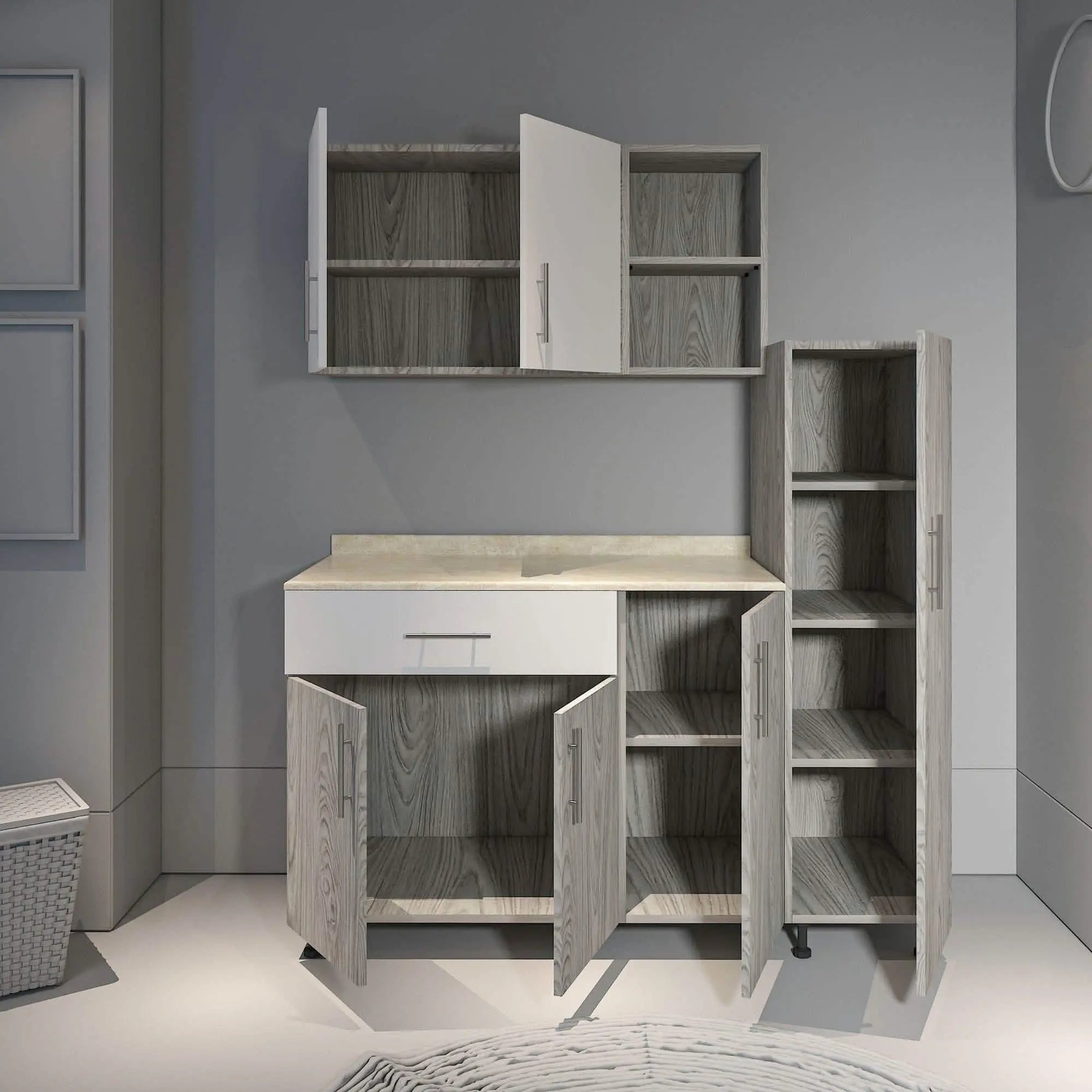 مطبخ خشب ام دي اف، 3 قطع