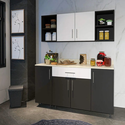 مطبخ خشب ام دي اف، قطعتين